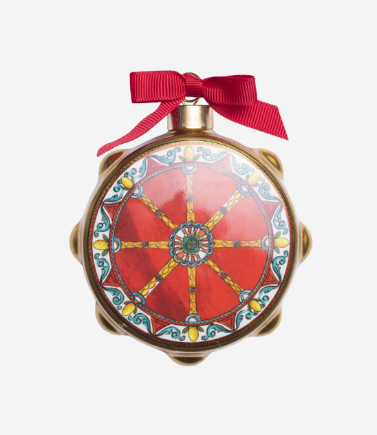 Decorazione albero tamburello Baci Milano | Eshop natale Gloria Condorelli