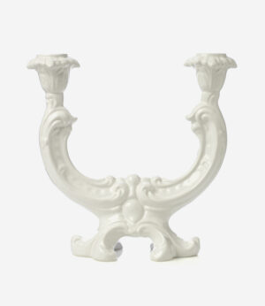 Candelabro barocco doppio bianco Rebirth