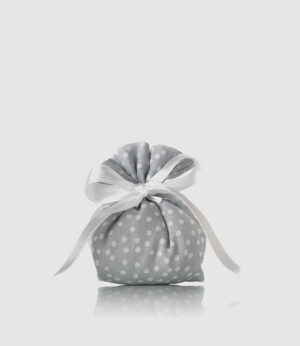 Panciotto in cotone azzurro con pois bianchi