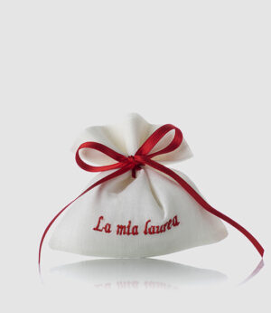 Sacchetto in lino con ricamo