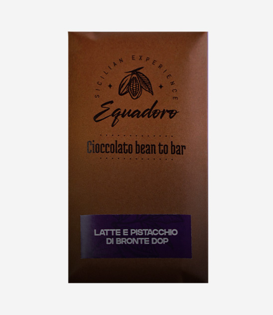 Cioccolato al latte con pistacchio di Bronte DOP Equadoro