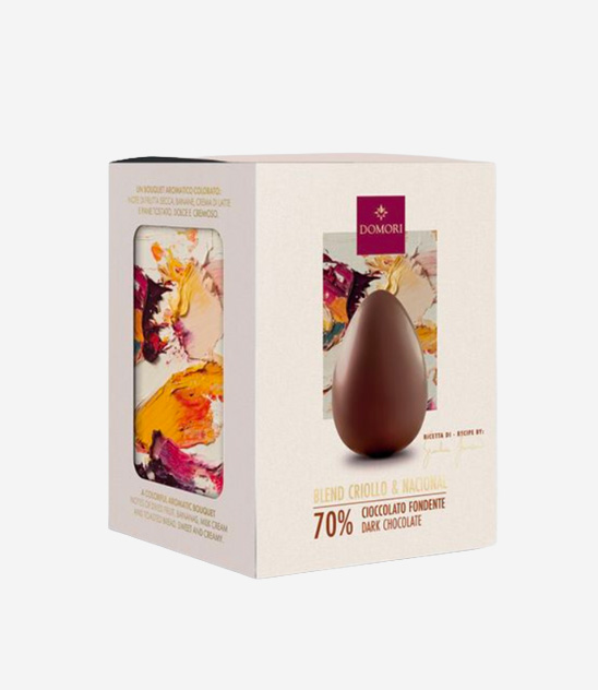 Uovo di cioccolato fondente 70% Ecuador con Cacao Criollo Domori